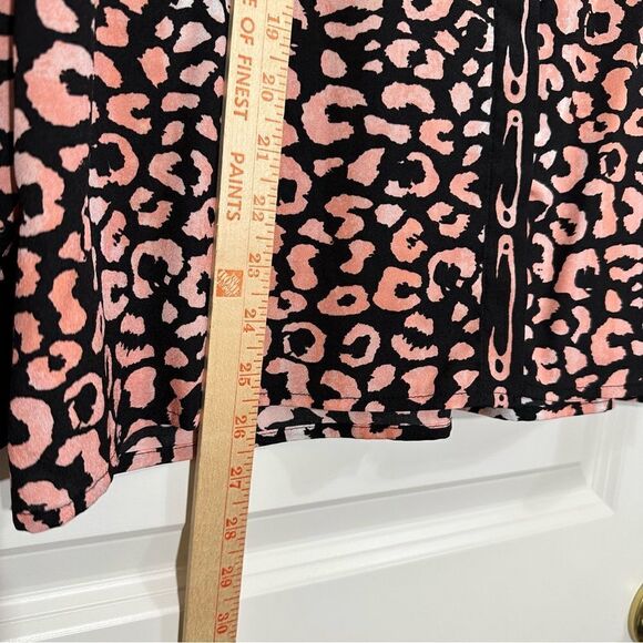 KARL LAGERFELD PARIS PINK BLACK ANIMAL PRINT‎ LONG SLEEVE BUTTON UP SHIRT LARGE - Picture 6 of 12
